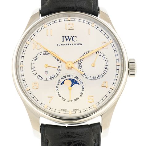 iwc 344203|IWC Portugieser Perpetual Calendar Automatic Silver Dial Men.